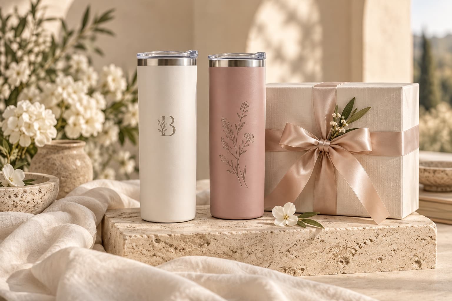 Ivory and blush personalized gift inspiration